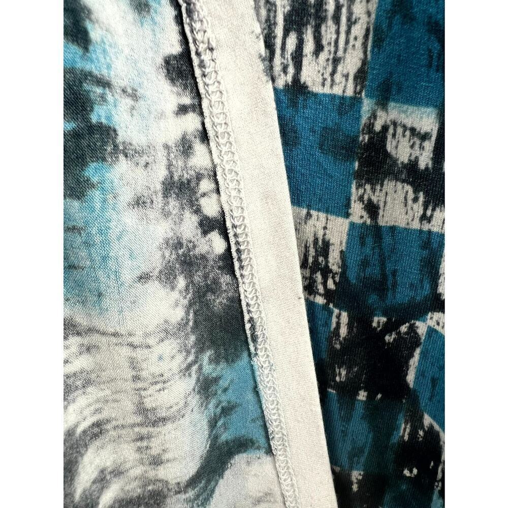 Heyne Bogut Women's Blue Abstract Print Scoop Neck Long Sleeve T-Shirt Size 1 - Picture 7 of 10